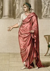 Titus, costume pour « Bérénice » de Jean Racine, tiré du volume II de « Research on the Costumes and Theatre of All Nations », gravé par Antoine Carré, 1802